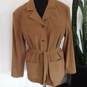 Briggs New York Brown Micro-Suede Jacket